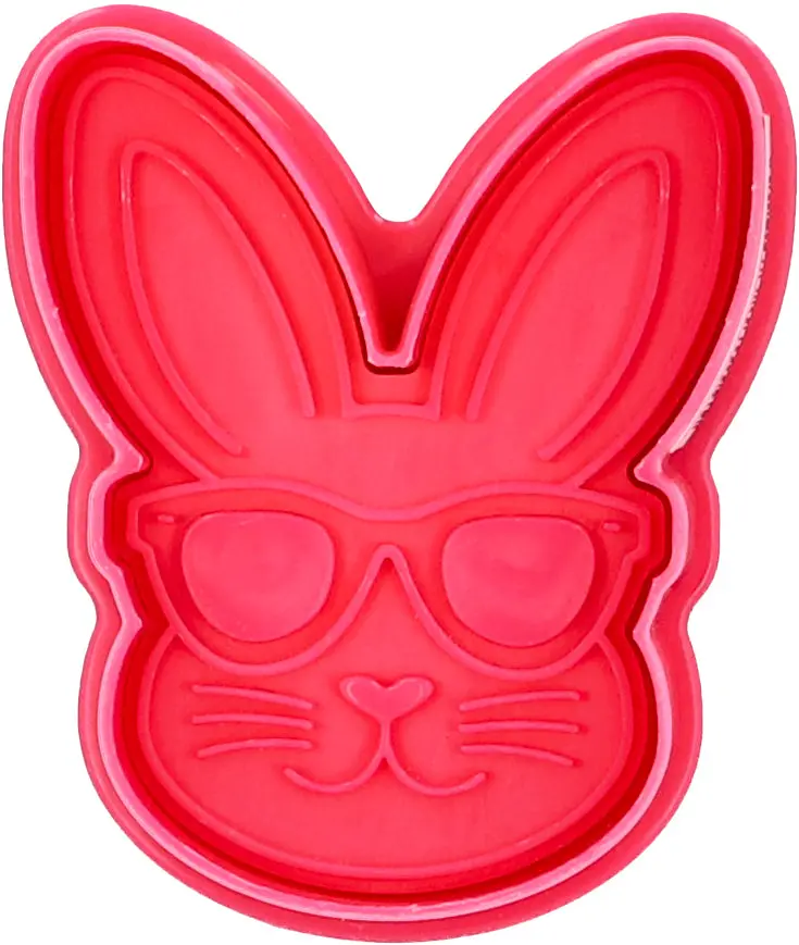 Plastic Rabbit Head Cookie Cutter With Easy-Release Plunger Mechanism 1