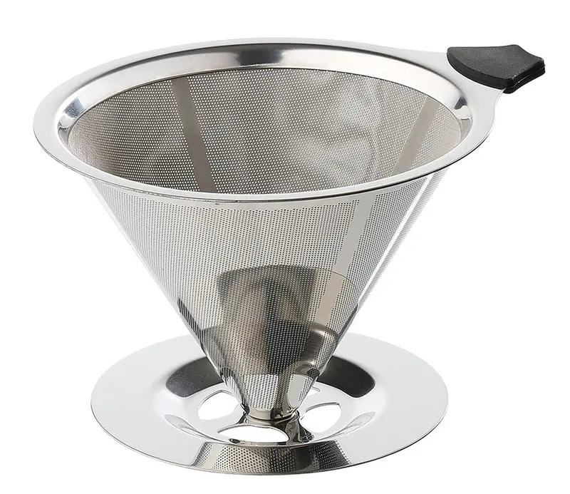 Polished Stainless Steel Permanent Coffee Filter – Size 4 1