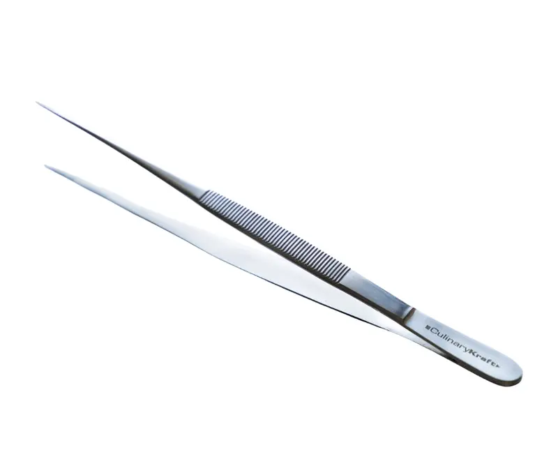 Precision Straight-Tip Stainless Steel Tweezers For Food Prep & Detail Work - 355-8 1