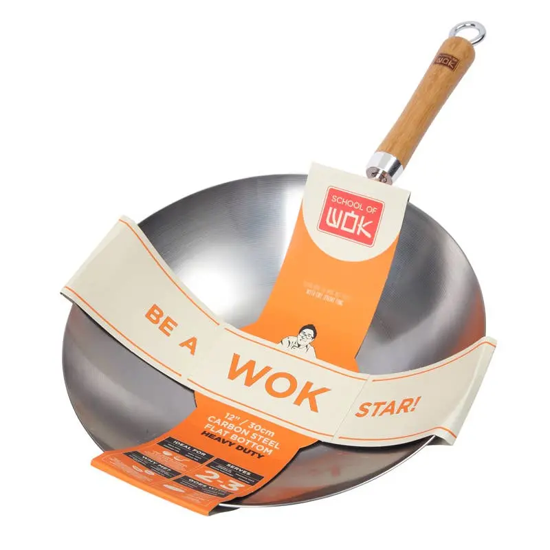 Professional Carbon Steel Wok – 30 Cm Diameter 1