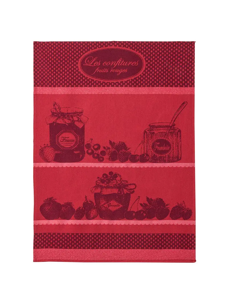 Red Fruit Jam Jacquard Cotton Dish Towel – 50 × 75 Cm 1
