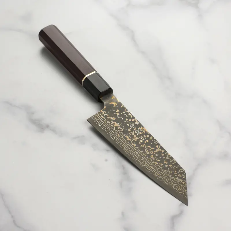 Saji Black Gold Damascus 6.7-Inch Bunka Chef Knife 1
