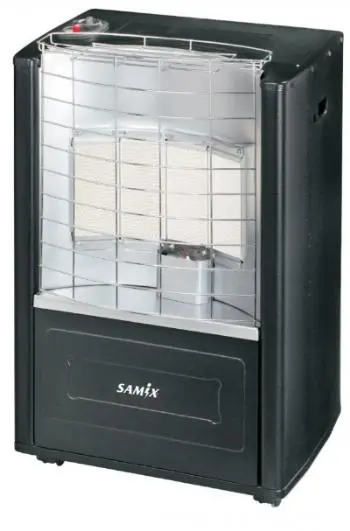 Samix Black Gas Heater With Electric Backup & 4 Ceramic Heating Plates 1