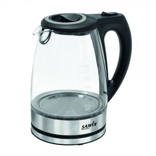 Samix Borosilicate Glass Electric Kettle – 1.7L Capacity, 1800W Rapid Boil, Stainless Steel Base 1