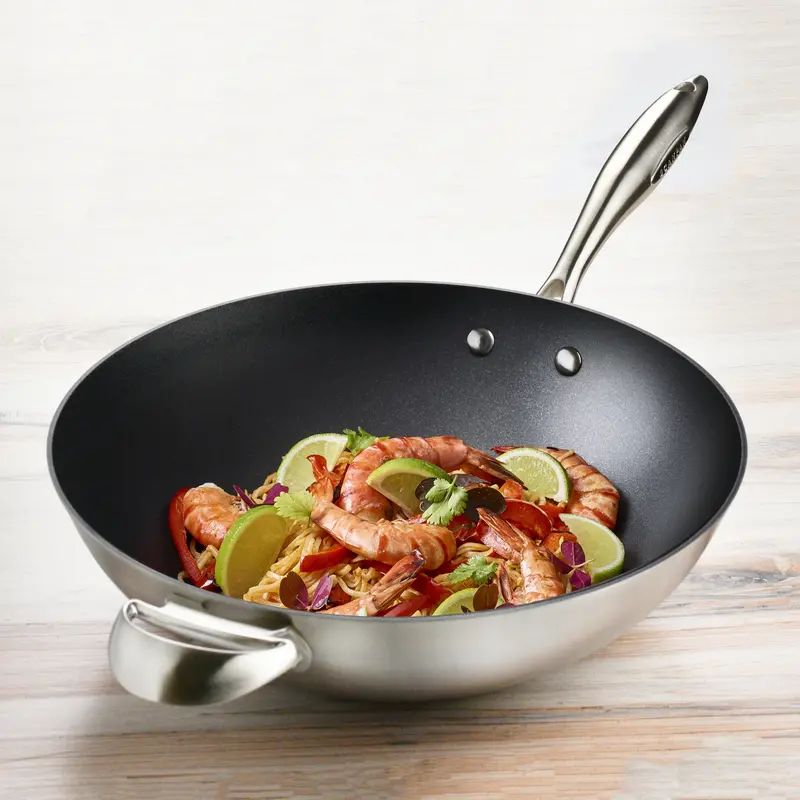Scanpan Cx+ 12.5-Inch Stainless Steel Nonstick Wok 1