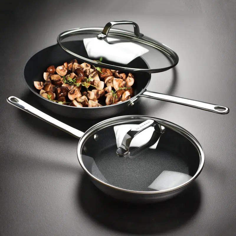 Scanpan Maitre D' Stratanium+ Nonstick Stainless Steel Fry Pan Set With Lids 1