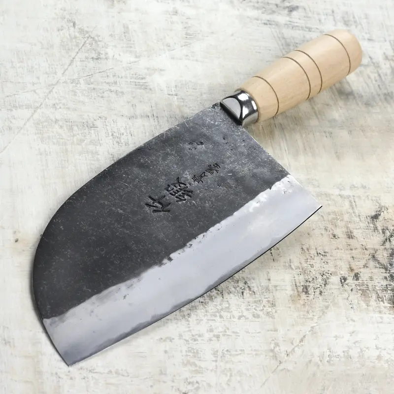 Sentan Forged Aogami #2 Kurouchi Santoku Cleaver – 7.5-Inch Heavy-Duty Chopper 1