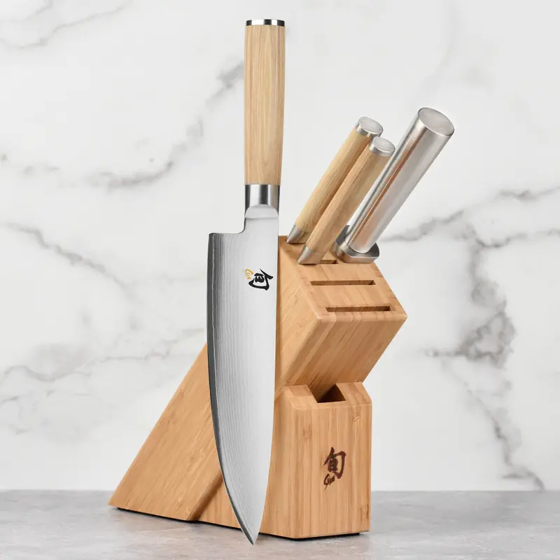 Shun Classic Blonde 5-Piece Slimline Knife Block Set 1