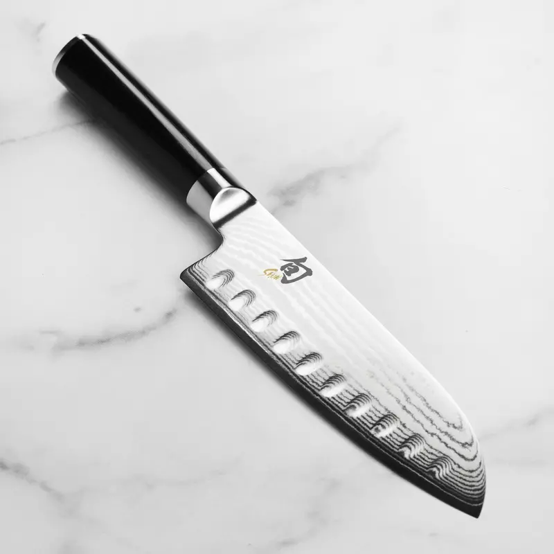 Shun Classic Santoku Knife – 7 Inch Hollow Edge 1
