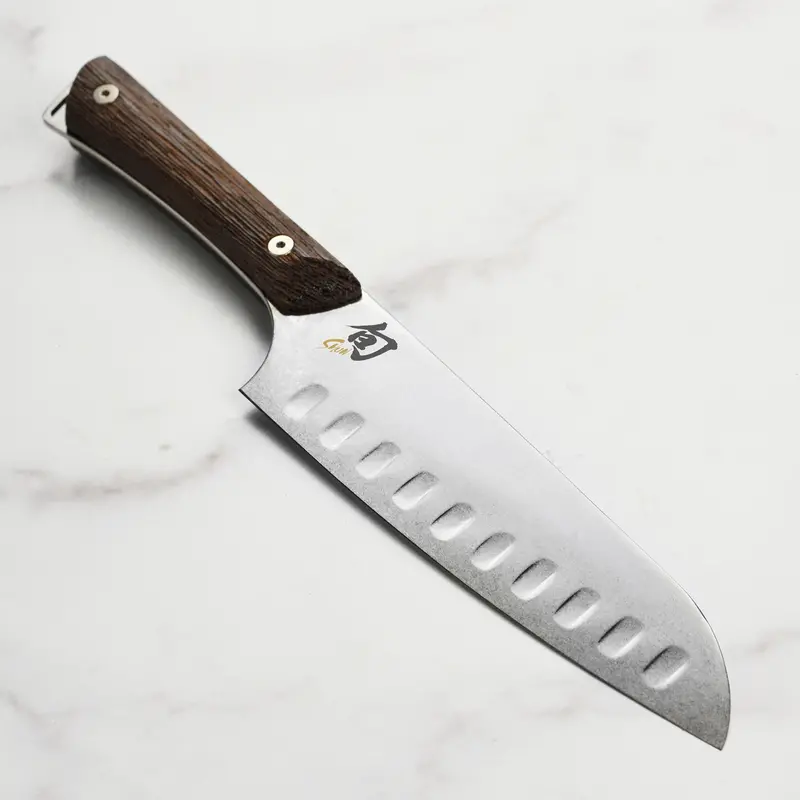 Shun Kanso Santoku Knife – 7 Inch Hollow Edge 1
