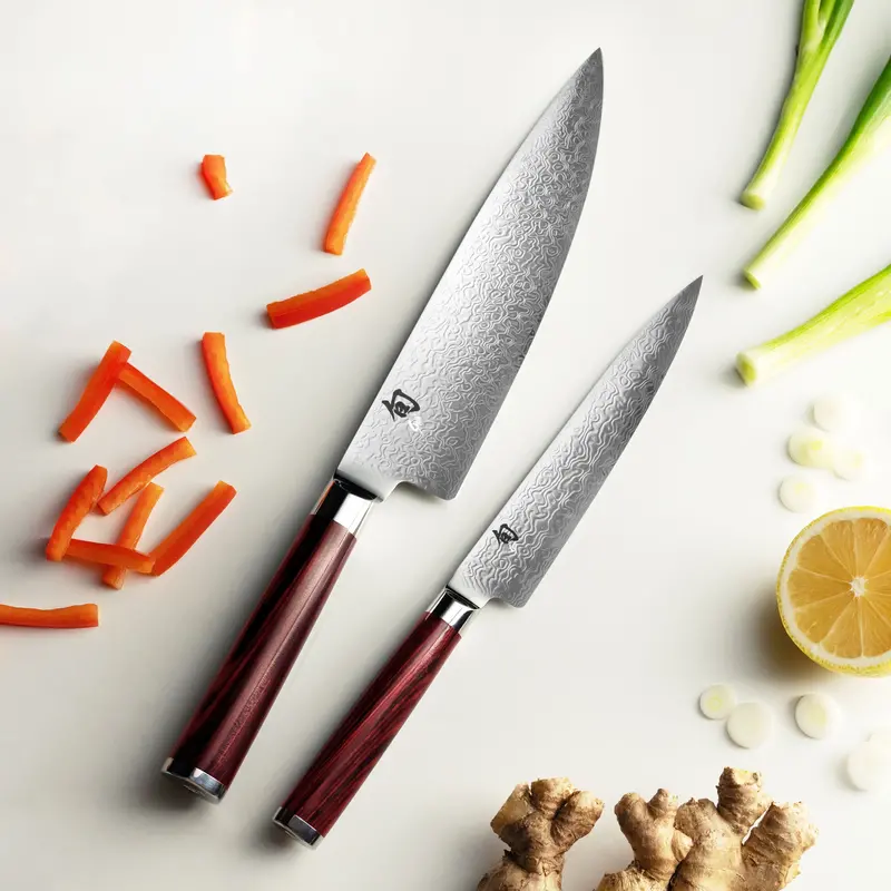 Shun Kohen Dual-Core Chef And Utility Knife Set With Protective Sheaths & Carrying Case 1
