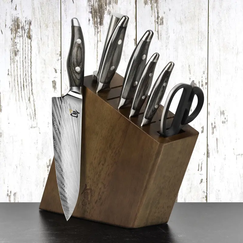 Shun Nagare 8-Piece Slim Knife Block Set – Space-Saving Design 1