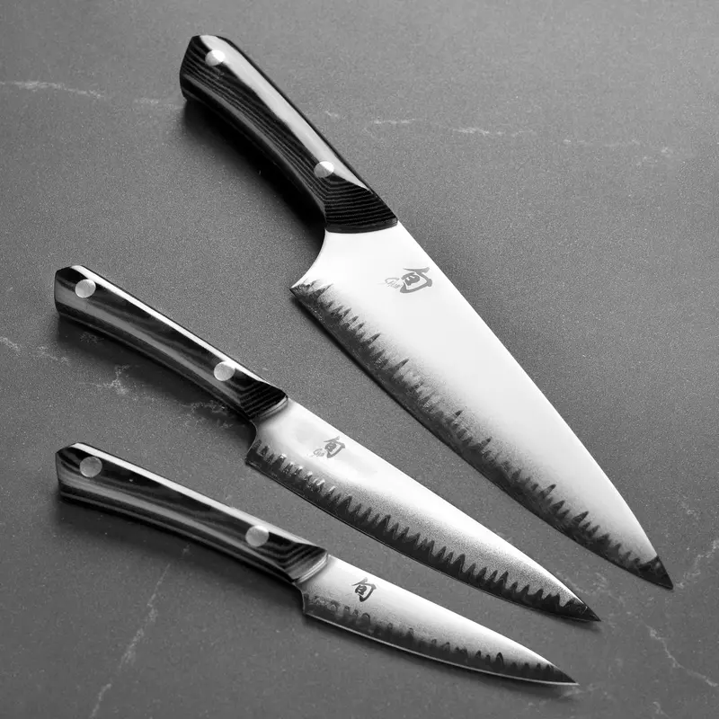 Shun Narukami Blue #2 Carbon Steel 3-Piece Knife Set – Hand-Honed Traditional Collection 1