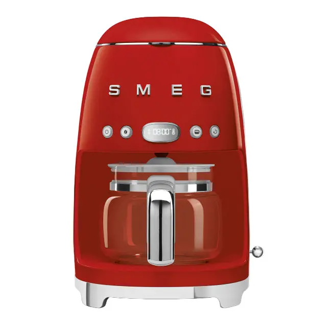 Smeg 10-Cup Filter Coffee Maker (1.4L) In Bold Red 1