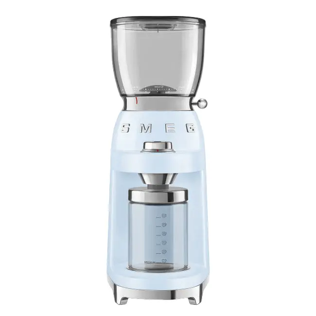Smeg 150W Adjustable Coffee Grinder In Pastel Blue 1