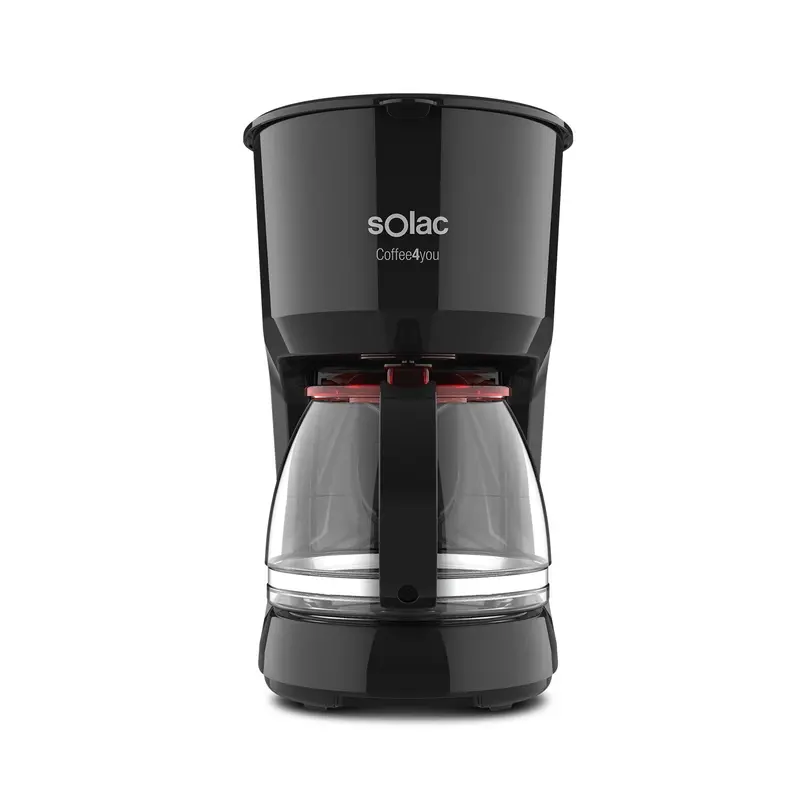 Solac 750W Compact Coffee Maker – 1.25L Removable Washable Filter, Matte Black Finish 1