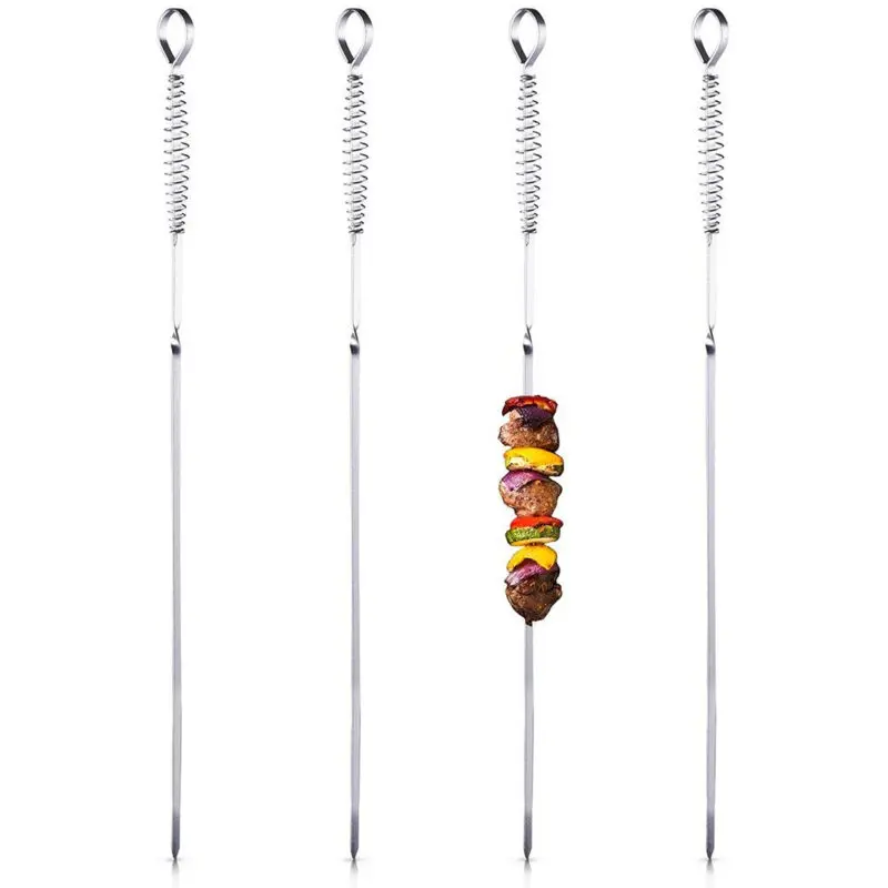 Stainless Steel Bbq Skewer Set – 4-Piece Grilling Kit 1