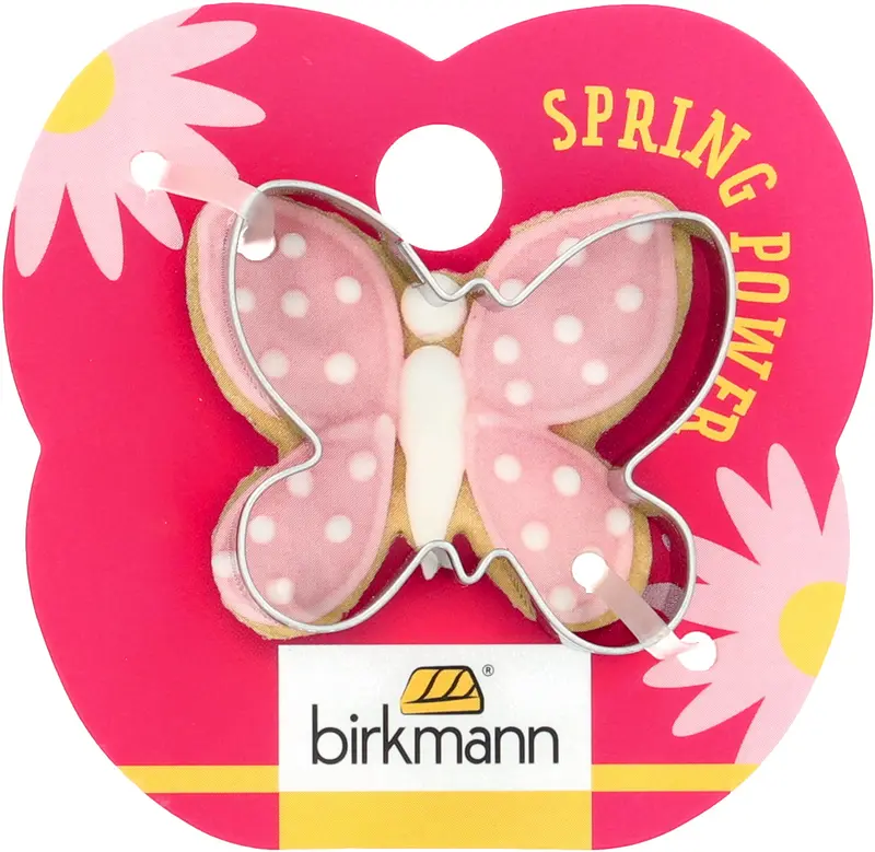 Stainless Steel Butterfly Cookie Cutter – 4 Cm, Display-Optimized Cardboard Backing 1