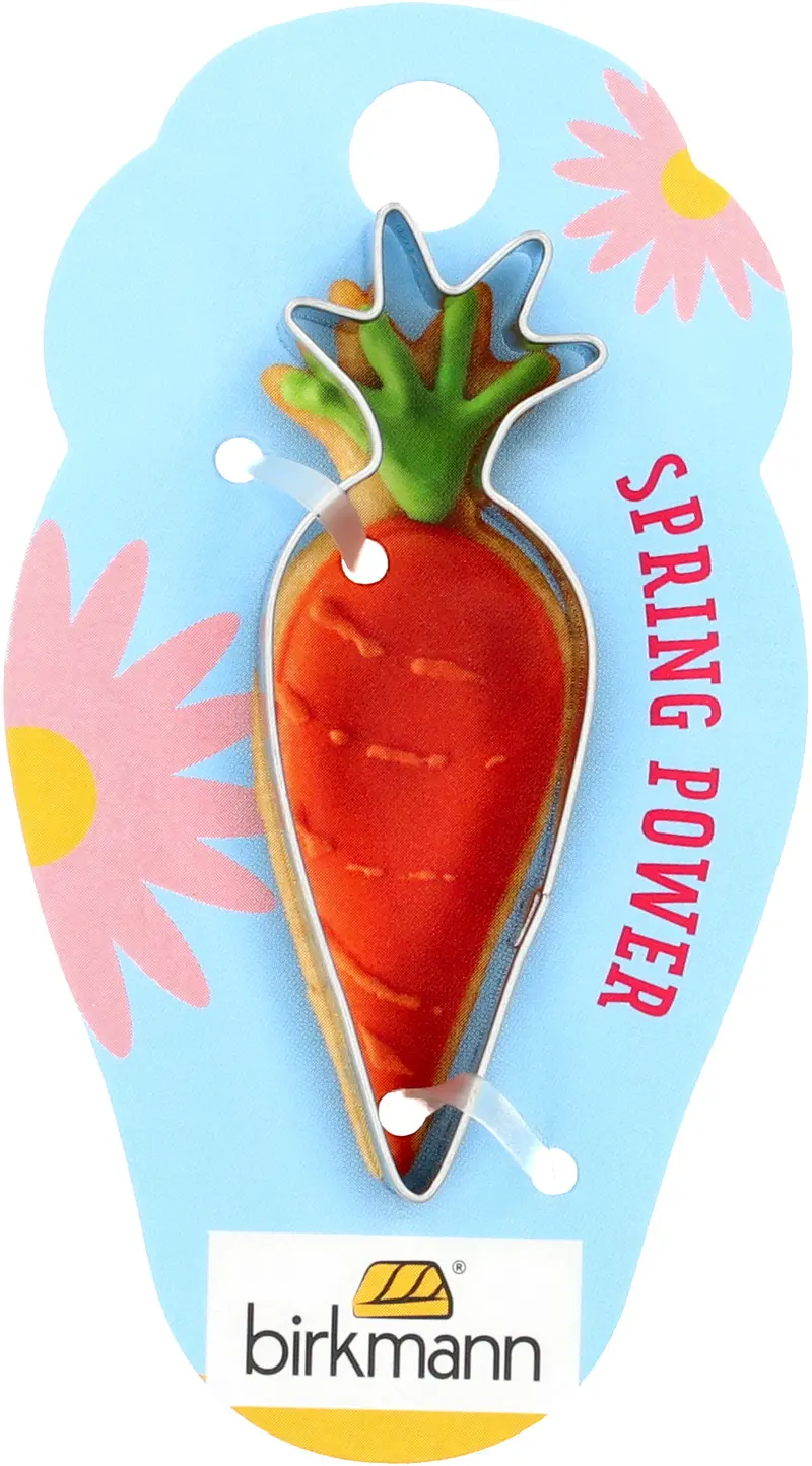 Stainless Steel Carrot Cookie Cutter – 6.5 Cm, Cardboard-Mounted For Shelf Appeal 1