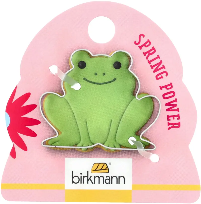 Stainless Steel Frog Cookie Cutter – 4.5 Cm, Retail-Ready Cardboard Mount 1