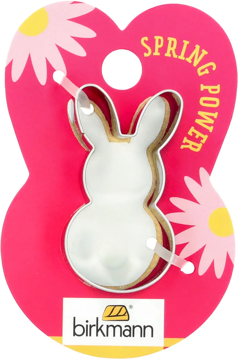 Stainless Steel Rabbit Cookie Cutter – 5 Cm, Mounted On Cardboard Display 1