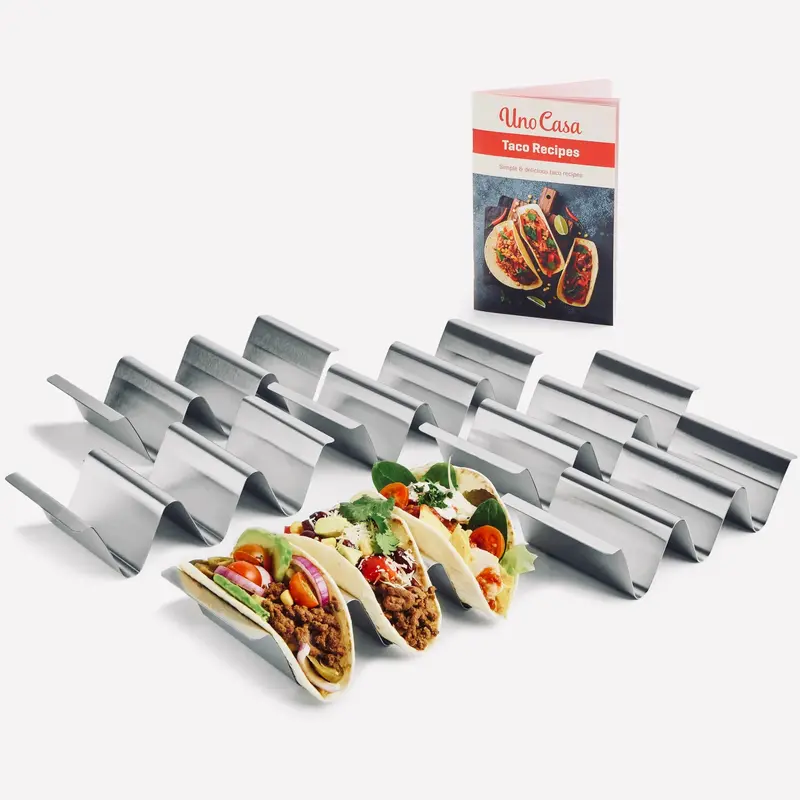 Stainless Steel Taco Holder Set – 6-Piece Modular Stand 1