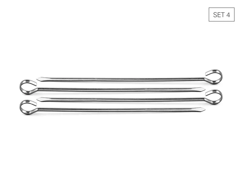Stainless Steel Wide Skewers – 26 Cm, Pack Of 4 1