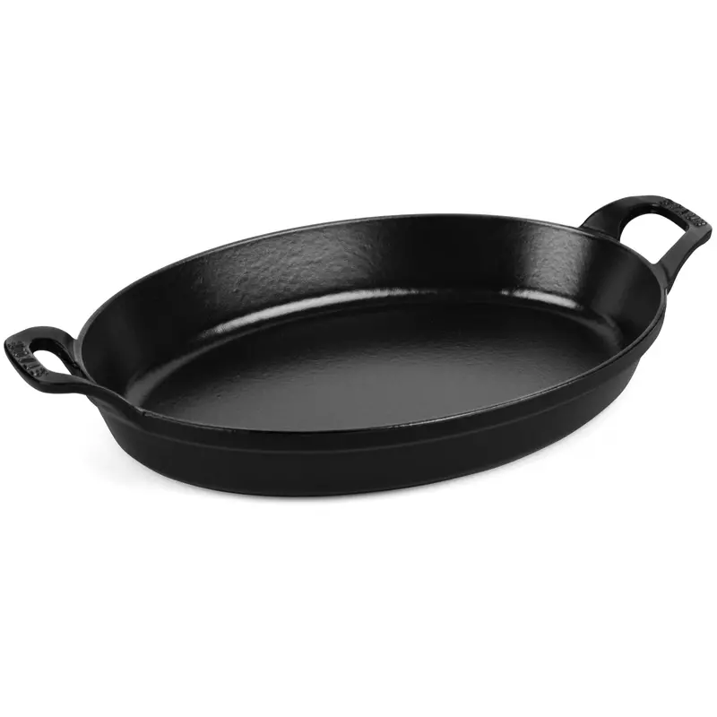 Staub Matte Black Oval Au Gratin Dish – 14.5" X 11.2" 1