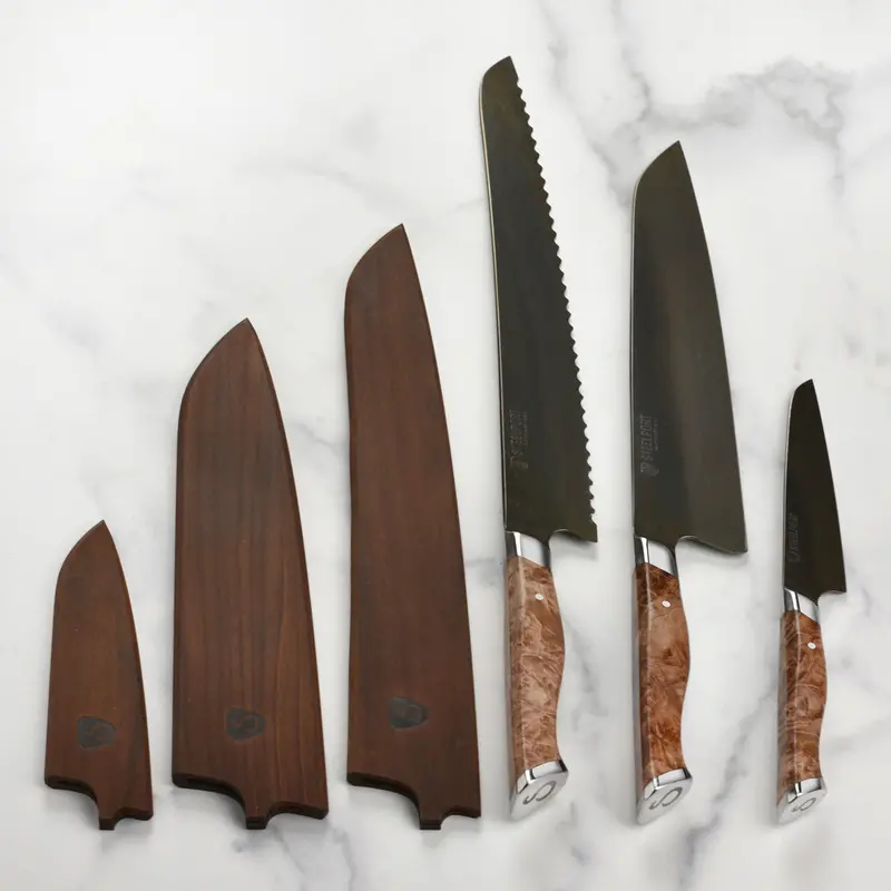 Steelport Carbon Steel 3-Piece Knife Set With Oregon Maple Magnetic Sheaths 1