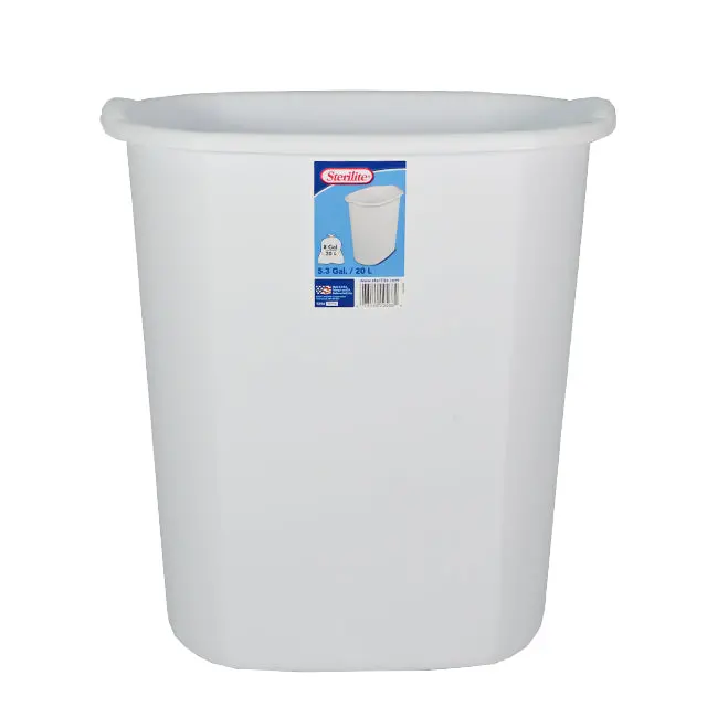Sterilite 5.3-Gallon Slim Waste Bin – Matte White Finish 1