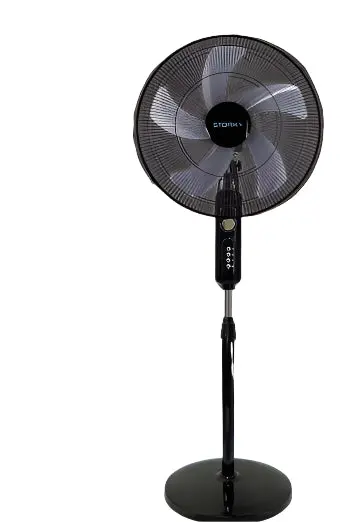 Stork 20" 3-Speed Stand Fan – 5-Blade Design, 70W Motor, Matte Black Finish 1