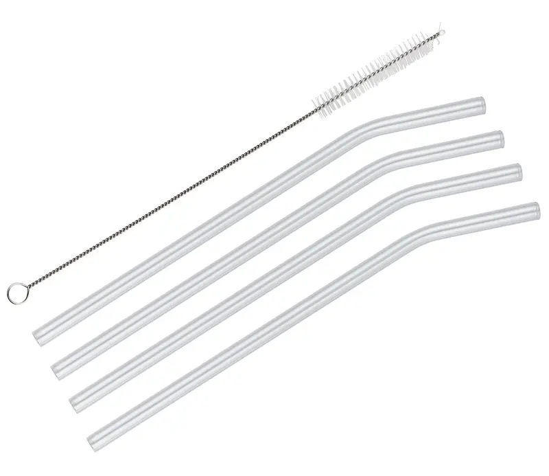 Straight Glass Drinking Straws – 4-Piece Set 1