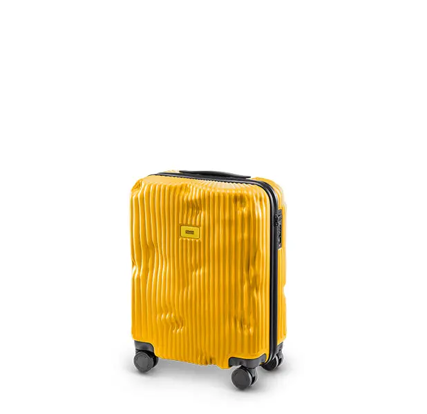 Stripe Collection Cabin-Sized Luggage In Yellow – Crash Baggage 1