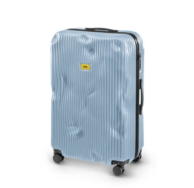 Stripe Collection Large Checked Luggage In Island Blue – Crash Baggage 1