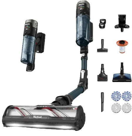 Tefal X-Force Flex 13.60 Animal Aqua Cordless Vacuum – 150 Aw Wet/Dry Cleaning (Blue) 1