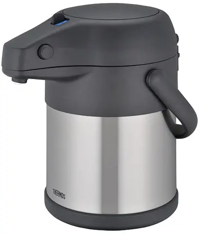 Thermos 3L Stainless Steel Vacuum Pump Pot – Large-Capacity Thermal Carafe For Home Or Office 1