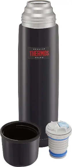 Thermos Light & Compact Stainless Steel Vacuum Flask – 1L Capacity, Navy Blue 1
