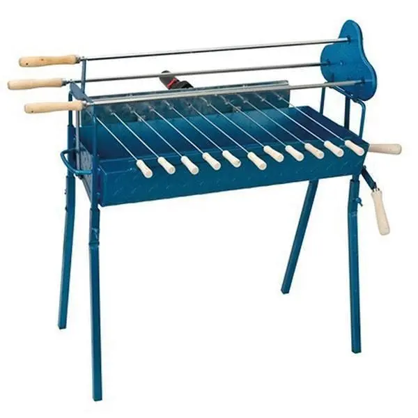 Traditional Greek-Cypriot Blue Foukou Rotisserie Charcoal Bbq – Large Size 1