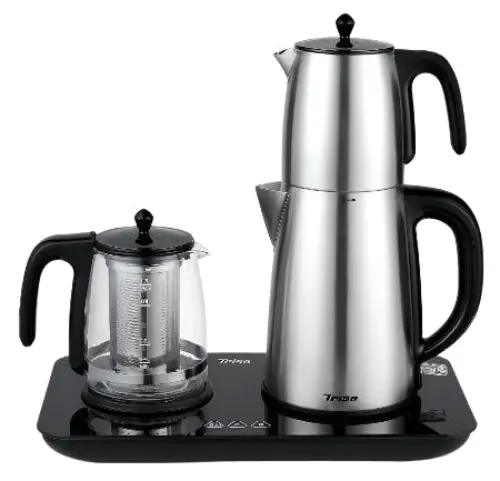 Trisa Stainless Steel Electric Tea Kettle – 1.7L, 2200W, Elegant Tea Time Design 1