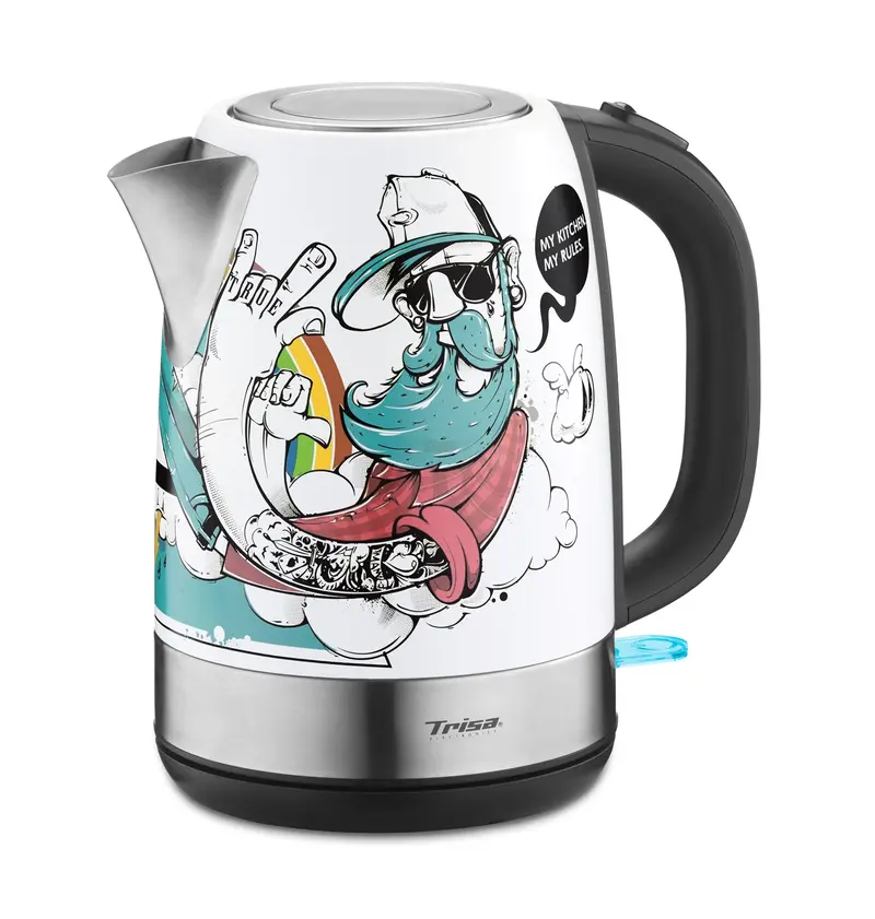 Trisa Street Art Water Kettle – 1.7L, 2200W, Bold Graphic Design 1