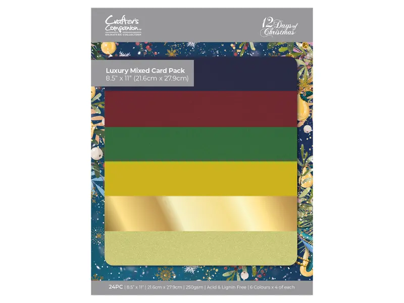 Twelve Days Of Christmas Luxury Greeting Card Pack – 8.5" X 11" 1