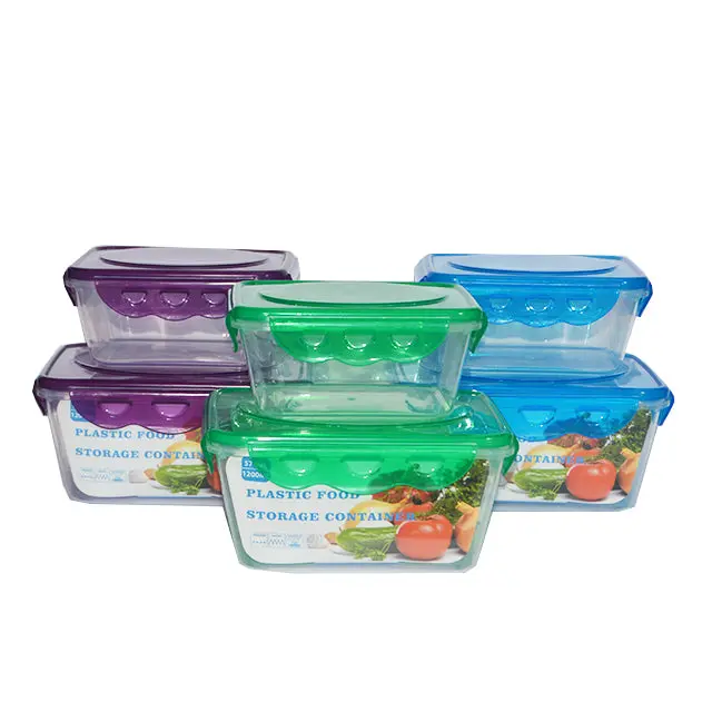 Two-Piece Set: 570 Ml & 1200 Ml Stackable Food Storage Containers 1