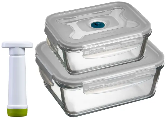 Vacuum-Seal Glass Casserole & Storage Set – 3-Piece (970 Ml + 1730 Ml) 1