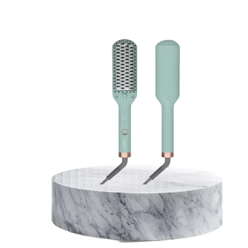 Vgr Ionic Ceramic Hair Straightening Brush With 5 Adjustable Heat Settings – Emerald Green 1