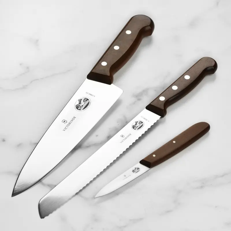 Victorinox Wood-Handled 3-Piece Knife Set 1