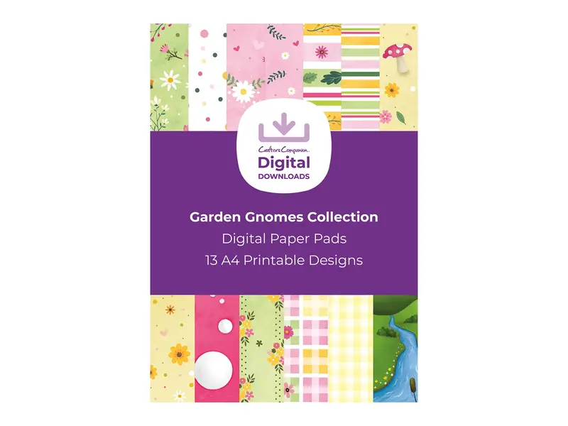 Whimsical Garden Gnomes Digital Scrapbook Paper Pack 1