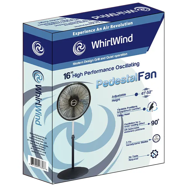 Whirlwind 16-Inch High-Efficiency Pedestal Fan 1