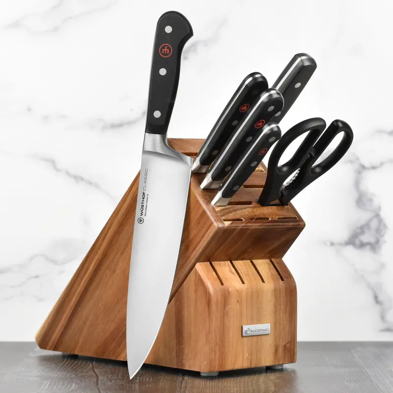 Wusthof Classic 7-Piece Acacia Wood Knife Block Collection 1