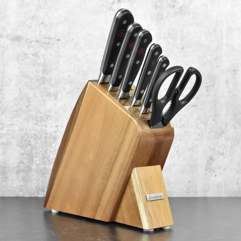 Wusthof Classic 7-Piece Slim Acacia Knife Block Set 1
