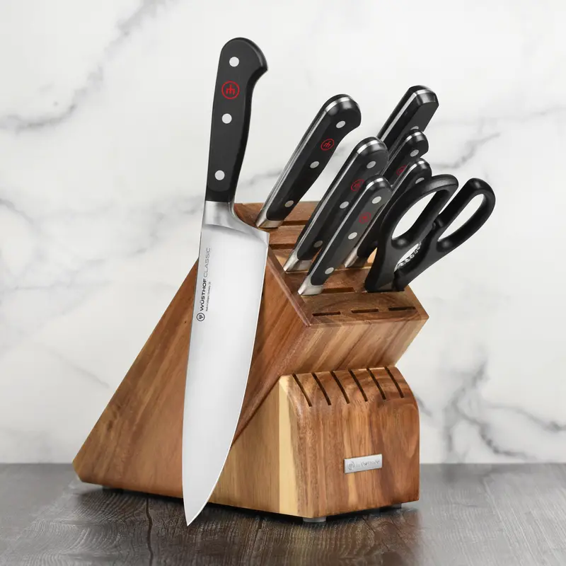 Wusthof Classic 9-Piece Acacia Wood Knife Block Set 1